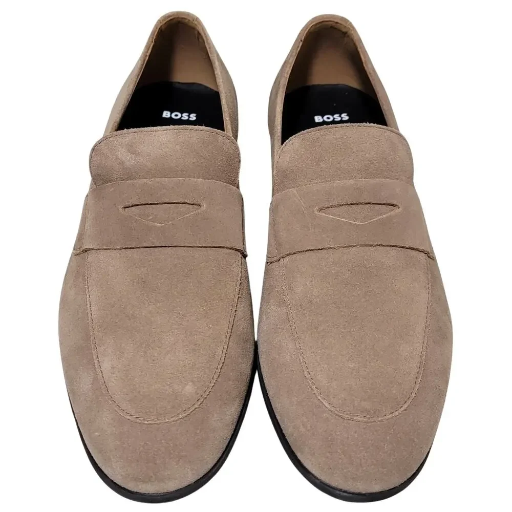 BOSS by Hugo Boss Men Gavrie Slip On Penny Loafer Size US 9 EU 42 Medium Beige